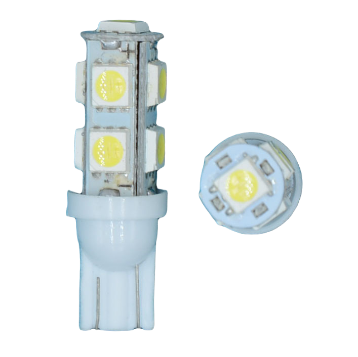 T10-9SMD-5050 Светодиодная лампа T10 9 smd 5050 белый 12 вольт. (W5W) L153