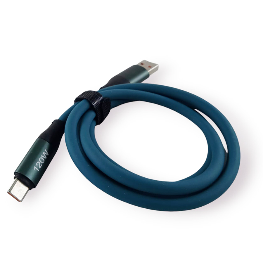 Кабель USB-Type-C 120W 1M сине-зеленый