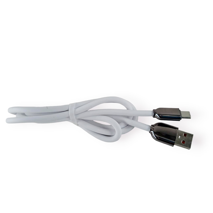 Кабель USB TYPE-C быстрая зарядка 1 метр в резиновой оплетке белый