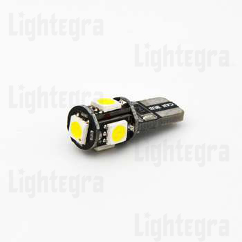 T10-5SMD-5050-CAN-W Светодиодная лампа T10 5smd 5050 CANBUS 12вольт белый (W5W) L129