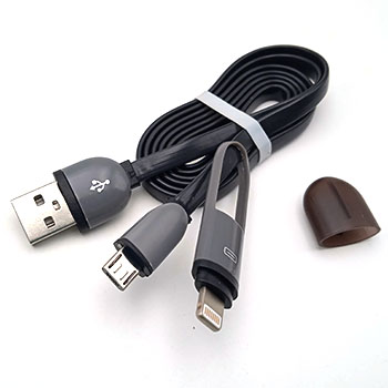 Кабель универсальный USB (IPhone+Microusb) 100cm черный 16-4