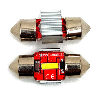 28mm-epistar Светодиодная лампа софит 28мм 1SMD CANBUS 12 вольт. 3W. Белый. L151