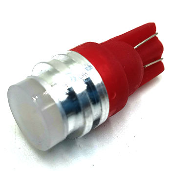 T10-1,5W-RED Светодиодная лампа T10 COB 1,5 W матовый 12 V красный (W5W)