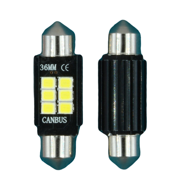 36MM-6SMD-3030 12-24 Светодиодная лампа. Софит 36мм 6 smd 3030, 12-24в, canbus , белый L099