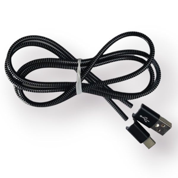 Кабель USB TYPE-C быстрая зарядка 1 метр в металлической оплетке черного цвета 16-3