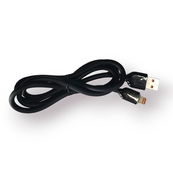 Кабель USB I-PHONE быстрая зарядка 1 метр в резиновой оплетке черный 16-3