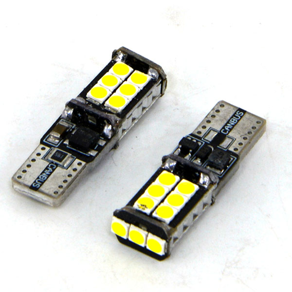 T10-15SMD-3030-CAN Светодиодная лампа T10 15SMD 5050 canbus 12-24V белый (W5W) L053