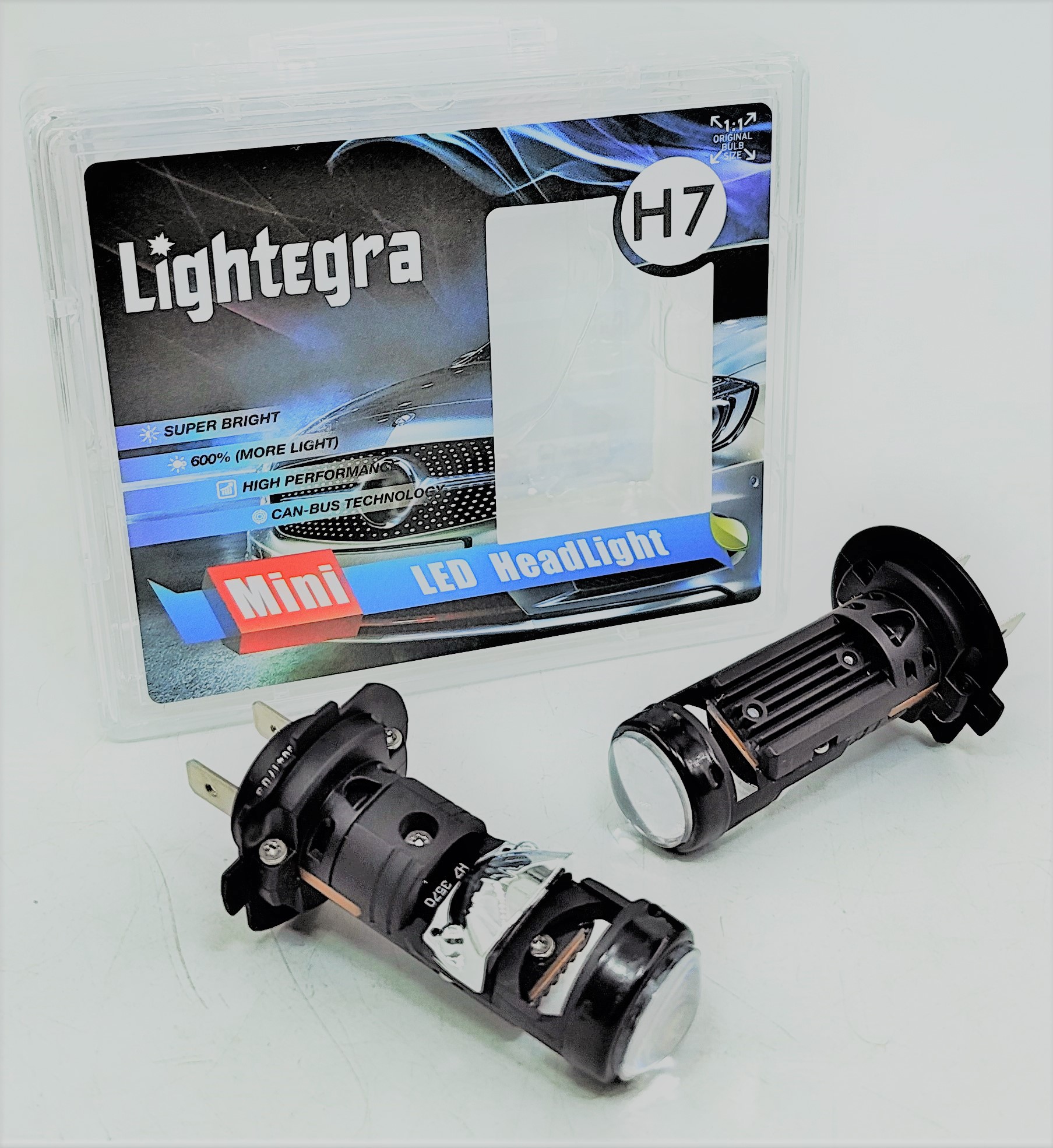 H7-X6. 70(35х2)W. CANBUS.  6500K. Головной свет. Лампа светодиодная. С вентилятором. 9-32 вольт. С линзой.