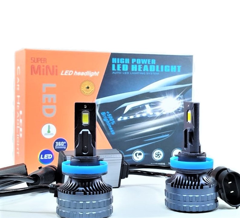 Головной свет. Лампа светодиодная с вентилятором. 100W CANBUS 9-60V 6000K H11- K10   11-3