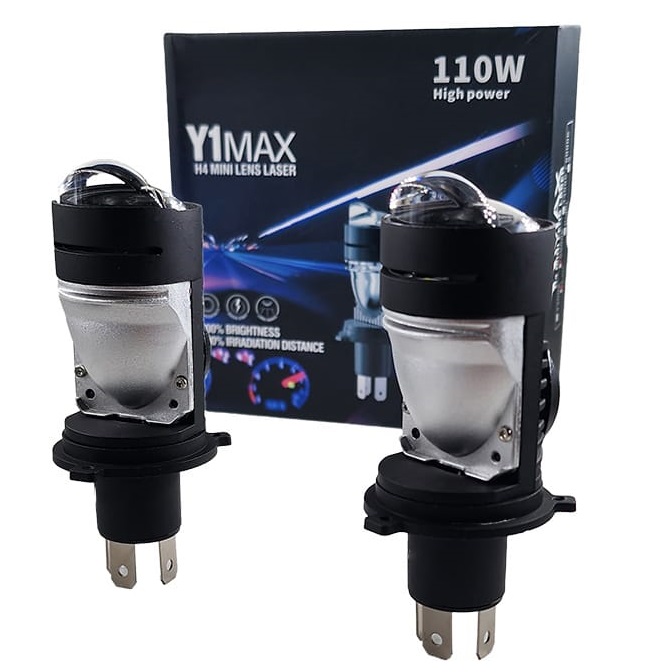 Головной свет. Лампа светодиодная Y1 Max-H4 с мини-линзой. 110W с вентилятором. 12-24 Вольт.