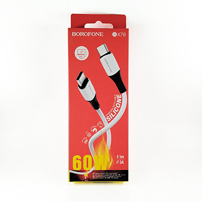 Кабель BOROFONE силикон BX79 Type-C-Type-C черный 60W огнестойкий 1 м.   14-3