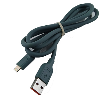 Кабель USB-Iphone серый силикон 1 метр быстрая зарядка