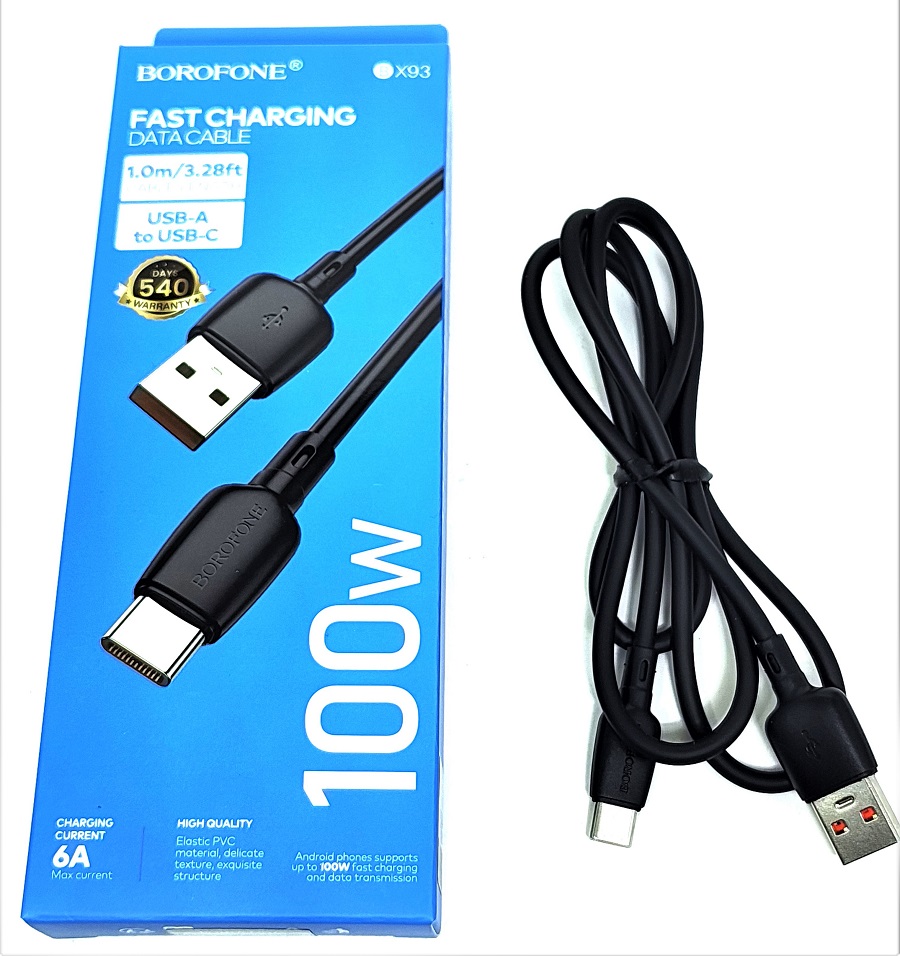 Кабель USB-Type-C BOROFONE BX93 черный 100W 1м.