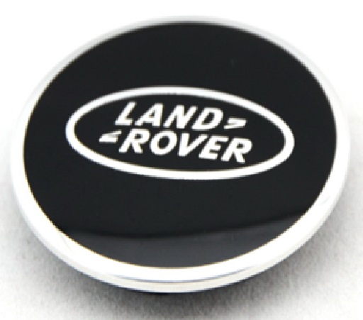 Колпачок на литой диск Land Rover 62 мм черный с серебристым краем