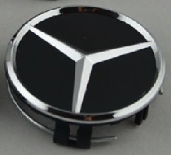 Колпачок на литой диск Mercedes-Benz 75 mm черный блестящий