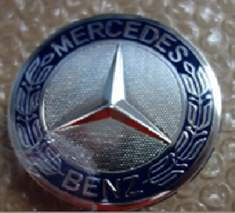 Колпачок на литой диск Mercedes-Benz 75 mm с надписью и листвой в темно-синем канте