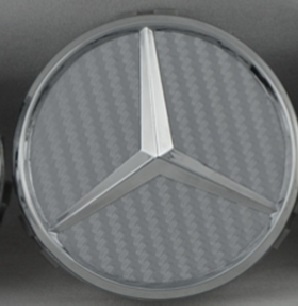 Колпачок на литой диск Mercedes-Benz 75 mm серебристый карбон