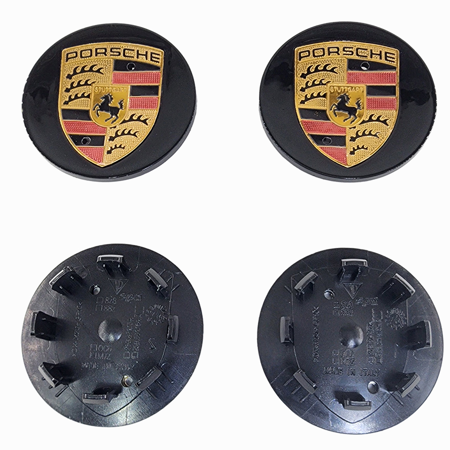 Колпачок на литой диск PORSCHE черный 65 mm с цветной эмблемой 95B.601.150