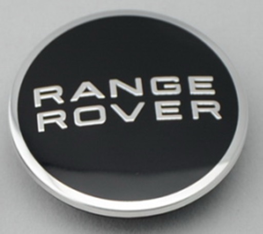 Колпачок на литой диск RANGE ROVER 61 мм черный c серебристым краем