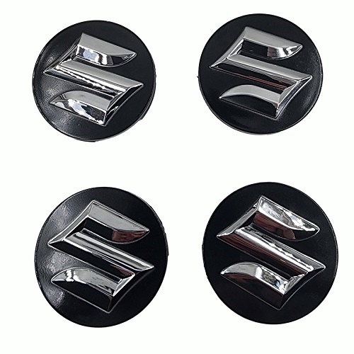 Колпачок на литой диск Suzuki 54 mm черный с хромовой S 4 лапки