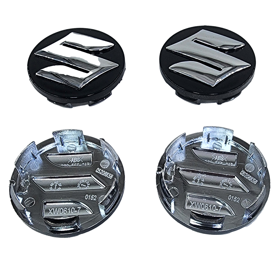 Колпачок на литой диск Suzuki 58 mm черный с хромовой S