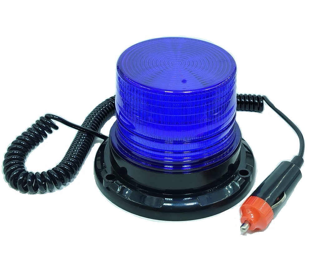 Проблесковый маячок синий. 12-24Вольт. 80х80 мм. 24 SMD. На магните.