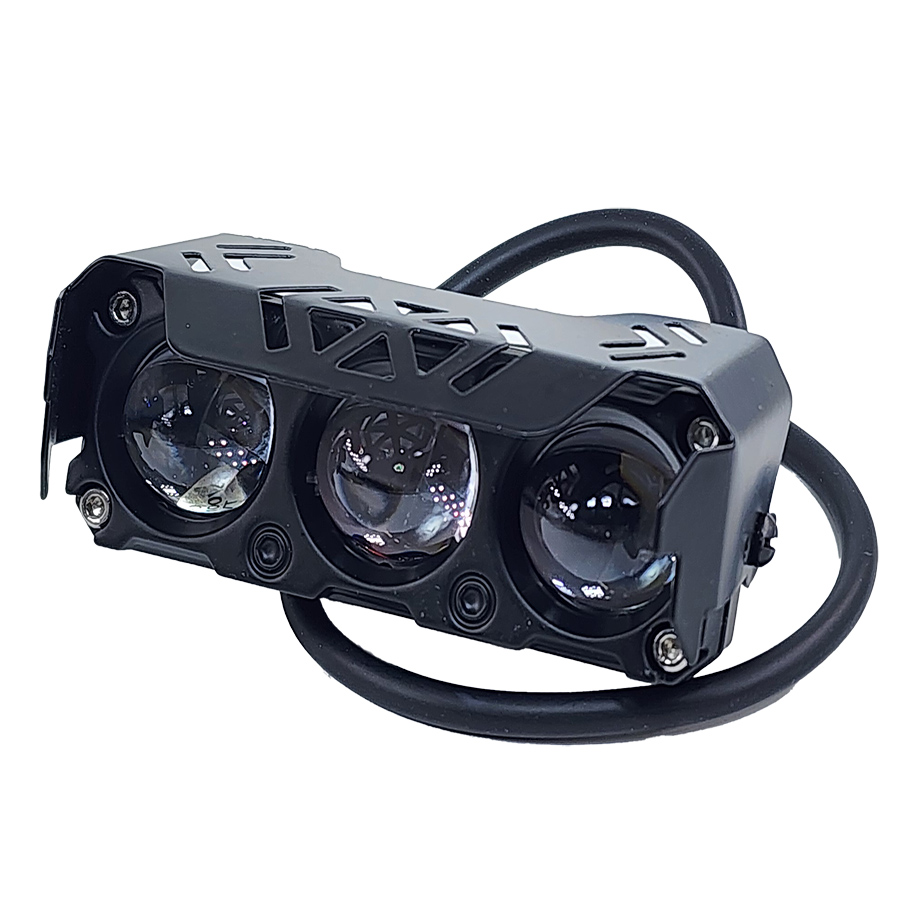 Противотуманная фара 3 линзы 27 Ватт белый/желтый 95х40х35 мм. 12-24 Вольт  30-3