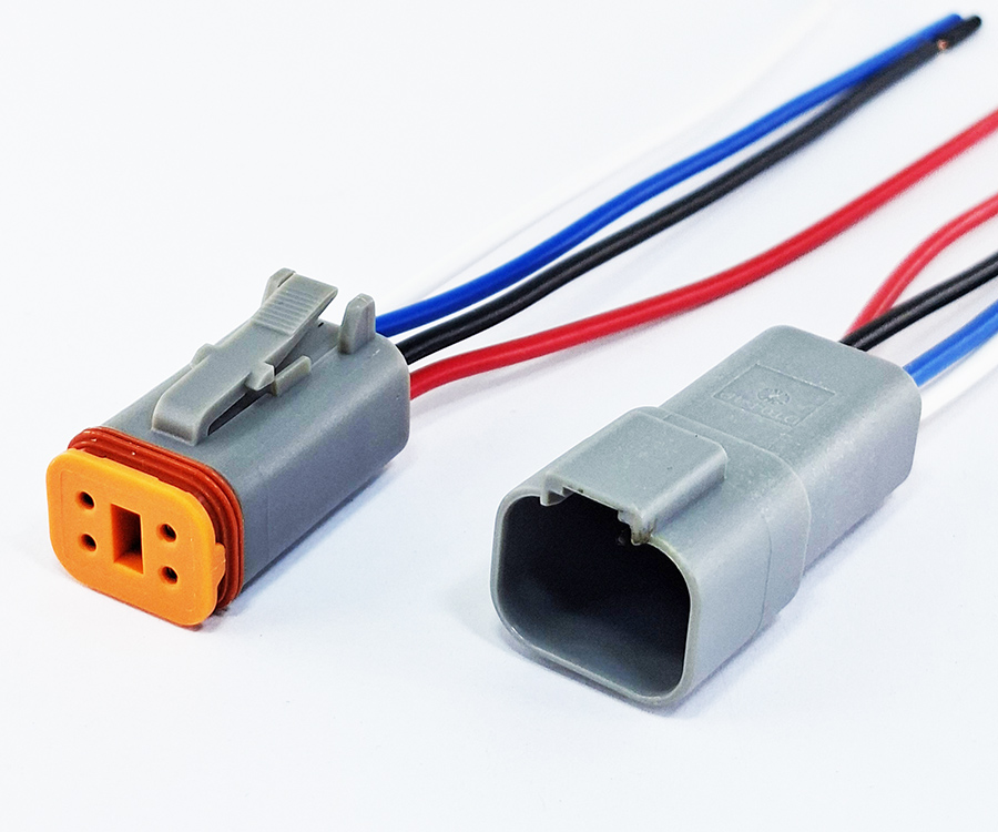 Разъем Deutsch мама + папа DT04-4P DT06-4S 4 контакта ГАЗ КАМАЗ МАЗ MAN Volvo 0,8 кв.мм к-т