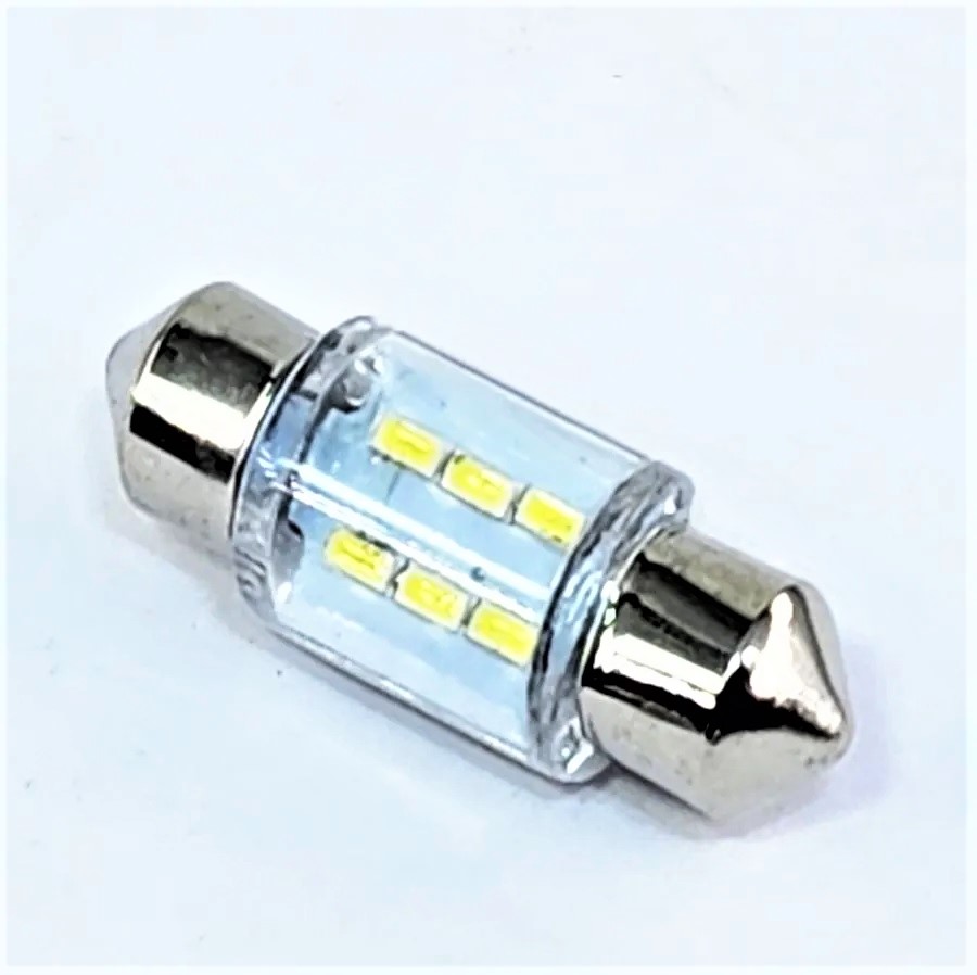 Светодиодная лампа. Софит 31mm-6SMD-3014 стекло биполярная 12Вольт L035