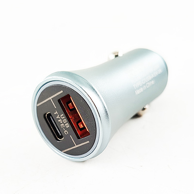 Зарядное устройство PD Type-C + USB QC 3.0 серебристое 20W  12-3