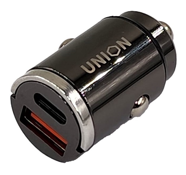 Зарядное устройство UNION CR51 USB Type-C 12-24 Вольт 3А 35 мм хром с ручкой
