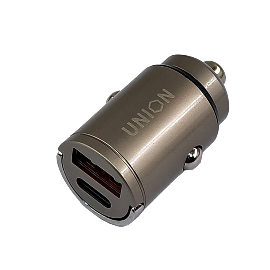 Зарядное устройство UNION Ko46 USB Type-C 12-24 Вольт 3А 35 мм серое с ручкой