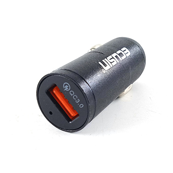 Зарядное устройство USB ES-B05 черное QC 3.0 12-24 Вольт 1.5-3A синяя подсветка